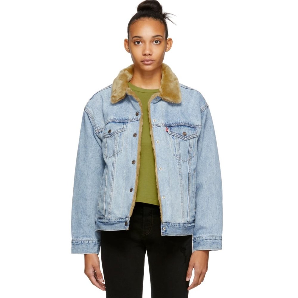 *SOLD OUT*Levis Oversized Fur Trucker Jean Jacket - Picture 4 of 13